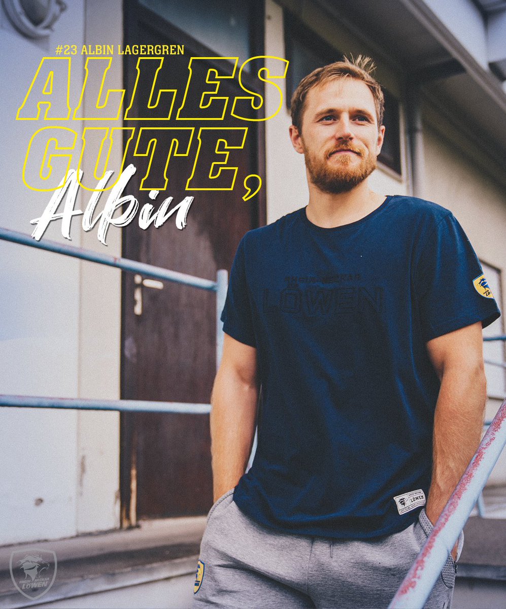 RNLoewen's tweet photo. Happy Birthday, Albin! Zu deinem heutigen Ehrentag wünschen wir dir alles Gute. Feier schön, aber denk dran, morgen ist Spieltag. 😅😉 #rnl #rnloewen #lagergren https://t.co/ji1BhrBQ9V