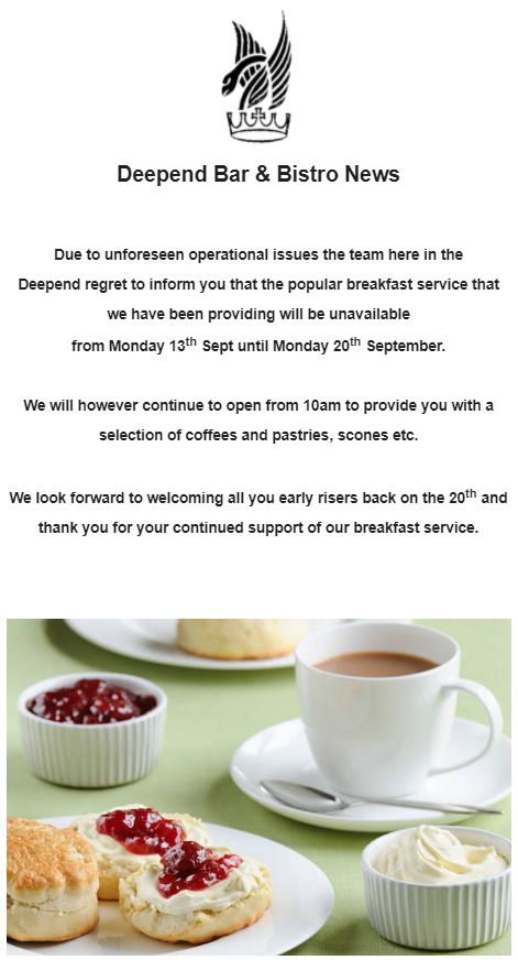 Announcement from the Deepend Bar &amp; Bistro. #thewesternbaths #deependbarandbistro