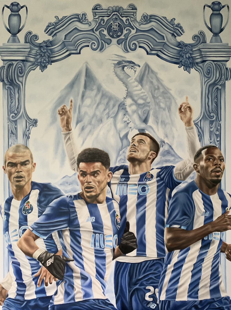 EmilyMarrocco_'s tweet photo. So excited to share my new oil painting I created for @NBFootball &amp; @FCPorto ! This painting is so different to anything I’ve done before and I had so much fun putting it together. I missed painting NB kits &amp; it was such an honour to create this piece! https://t.co/2aLj46oxrN