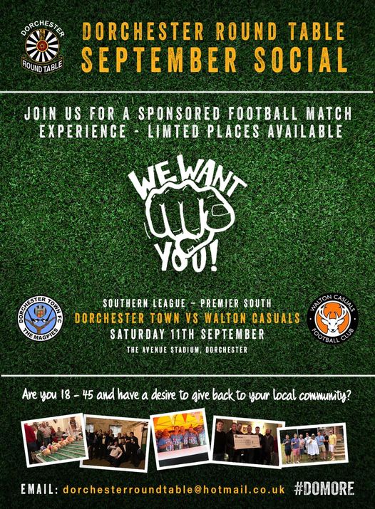 DorchTownFC's tweet image. ⚽ | 𝙈𝘼𝙏𝘾𝙃 𝙎𝙋𝙊𝙉𝙎𝙊𝙍

A huge thank you to our match sponsors today @DorchRoundTable for their continued support 👏

We hope you and your guests enjoy the afternoon!

#WeAreDorch ⚫️⚪️