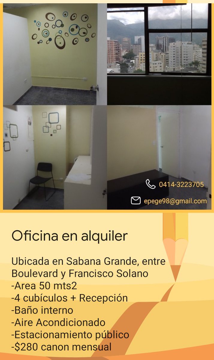 ENDIELISA's tweet photo. Se alquila esta cómoda oficina, ideal para profesionales en libre ejercicio, emprendedores, pequeña empresa, excelente ubicación y fácil acceso. https://t.co/Ex7FvI10y9