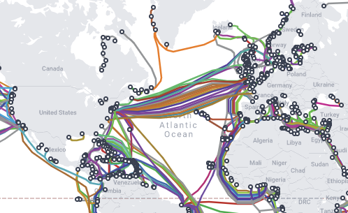 #FunFact: The vast majority of the #internet traffic is being carried around through submarine cables. Check out submarinecablemap.com to view an interactive map.