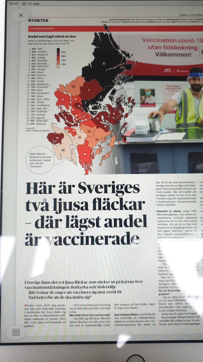 Rejält olycklig rubriksättning av <a href="/dagensnyheter/">Dagens Nyheter</a> En ljus fläck är i allmänhet något positivt. Låg vaccinationsgrad är det inte.
