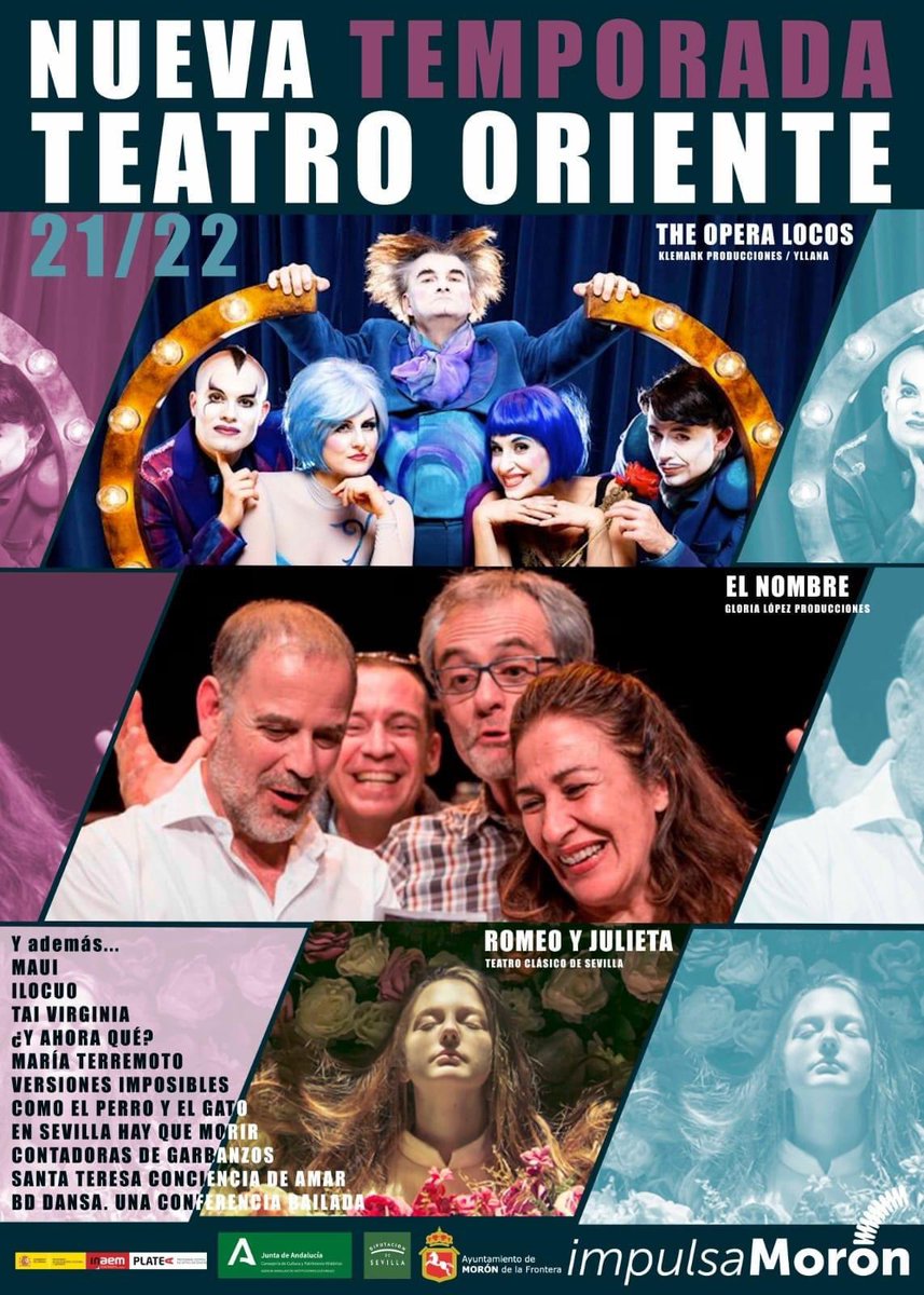 NUEVA TEMPORADA
 𝟐𝟎𝟐𝟏-𝟐𝟎𝟐𝟐 𝐓𝐞𝐚𝐭𝐫𝐨 𝐎𝐫𝐢𝐞𝐧𝐭𝐞 🎭.

#TeatroOriente #culturamoron #impulsamoron #delegaciónculturayturismo