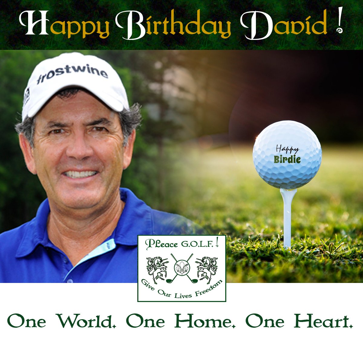 PLeaceAwaken's tweet image. Happy birdie and many more to come! Hope you have an awesome day, @Frostpga. To love, health, life and happiness! #PLeaceAwaken #HappyBirthday #DavidFrost #golf4change #OneWorldOneHomeOneHeart