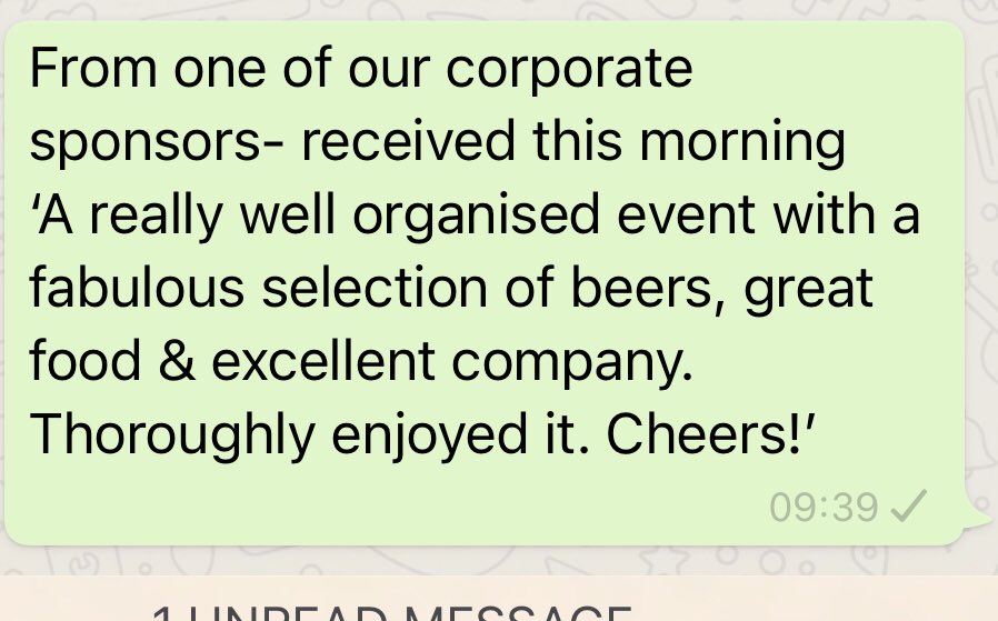 Got this great message from an attendee at the <a href="/YarnburyRealAle/">Yarnbury Beer Fest</a> beer and music festival. Last day today. Gate opens at 12. And you can watch the <a href="/YarnburyRFC/">Yarnbury RFC</a> 1st XV take on our friends from <a href="/RiponRugby/">Ripon Rugby Club</a>
