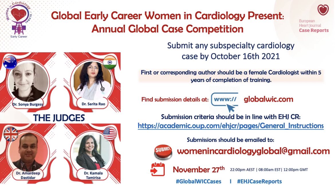 louise (@drlouisesegan) on Twitter photo Fantastic opportunity for #WIC to showcase your work in front of an international judging panel, submit your case 👇🏼 <a href="/VicWIC_au/">VicWIC</a> <a href="/AVCAT_Aus/">AVCAT (Association of Victorian Cardiology ATs)</a> <a href="/sabeedak1/">Sabeeda Kadavath</a> <a href="/aayshacader/">Aaysha Cader</a> <a href="/nafisae28/">nafisa omar Elsammani</a> <a href="/BirkhoelzerS/">Sarah Birkhoelzer @sarah.theheartdoc</a> <a href="/paomorejon/">Paola Morejón Barragán</a> <a href="/DeepDastidar/">Amardeep Dastidar</a> <a href="/drsonyaburgess/">A/Prof Sonya Burgess</a> <a href="/DrSaritaRao2/">Dr Sarita Rao</a> <a href="/KTamirisaMD/">Kamala Tamirisa MD</a> Fantastic opportunity for #WIC to showcase your work in front of an international judging panel, submit your case 👇🏼 <a href="/VicWIC_au/">VicWIC</a> <a href="/AVCAT_Aus/">AVCAT (Association of Victorian Cardiology ATs)</a> <a href="/sabeedak1/">Sabeeda Kadavath</a> <a href="/aayshacader/">Aaysha Cader</a> <a href="/nafisae28/">nafisa omar Elsammani</a> <a href="/BirkhoelzerS/">Sarah Birkhoelzer @sarah.theheartdoc</a> <a href="/paomorejon/">Paola Morejón Barragán</a> <a href="/DeepDastidar/">Amardeep Dastidar</a> <a href="/drsonyaburgess/">A/Prof Sonya Burgess</a> <a href="/DrSaritaRao2/">Dr Sarita Rao</a> <a href="/KTamirisaMD/">Kamala Tamirisa MD</a>