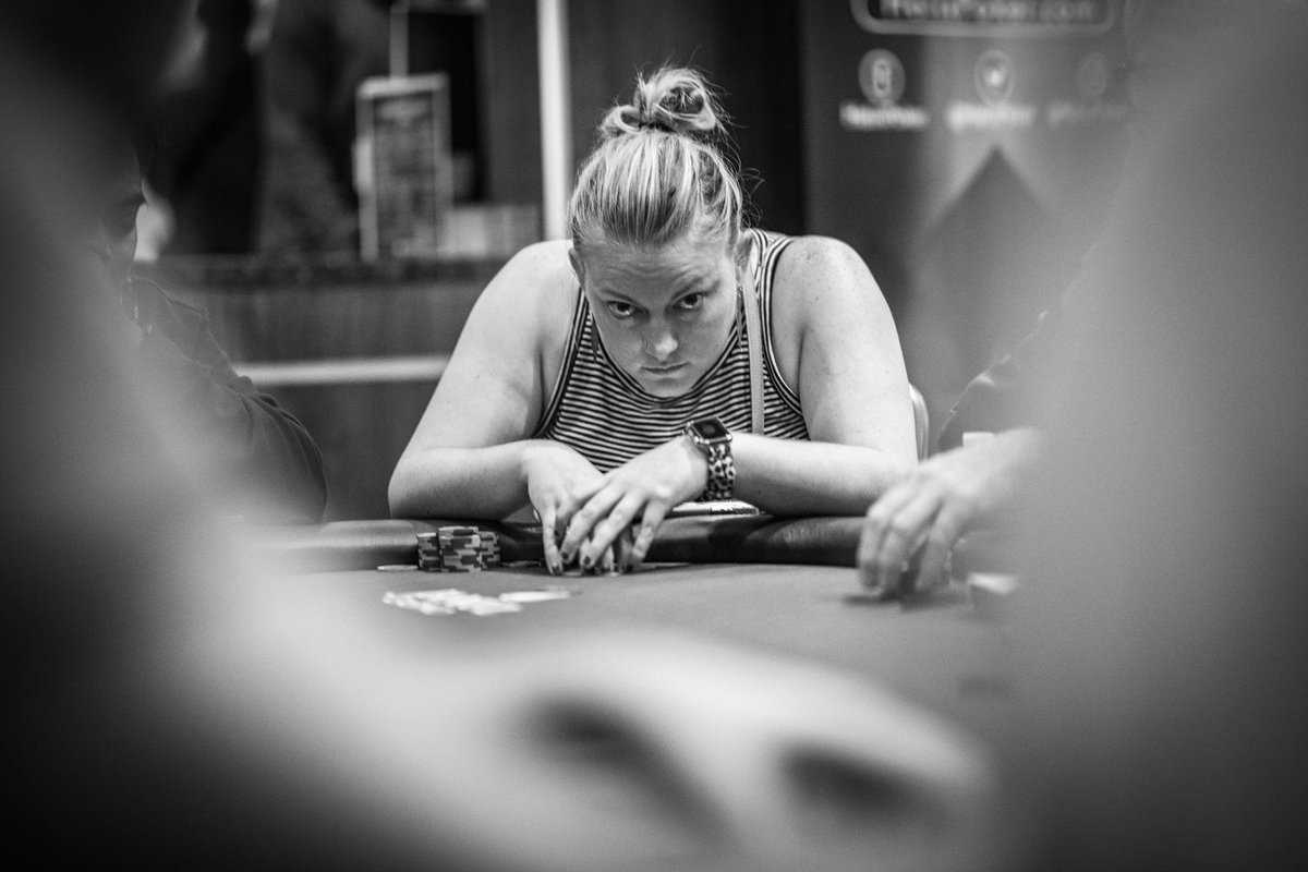 Rachel Kay Winter (@rachkayphoto) on Twitter photo A photo of me counting <a href="/TheGoldenBlazer/">Brian Winter</a>’s chips to decide if I want to call off a turn jam for his bounty. I called. A8<A5 on AJ53, river brick. SAD.
📸: <a href="/JoeGarrett42/">Joe Garrett</a> A photo of me counting <a href="/TheGoldenBlazer/">Brian Winter</a>’s chips to decide if I want to call off a turn jam for his bounty. I called. A8<A5 on AJ53, river brick. SAD.
📸: <a href="/JoeGarrett42/">Joe Garrett</a>