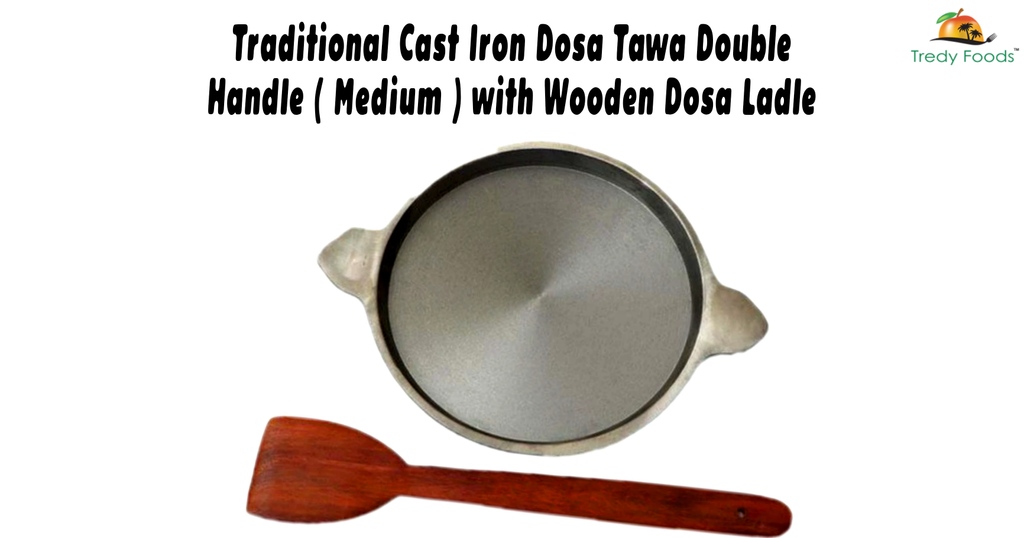 cast iron tawa pan with double