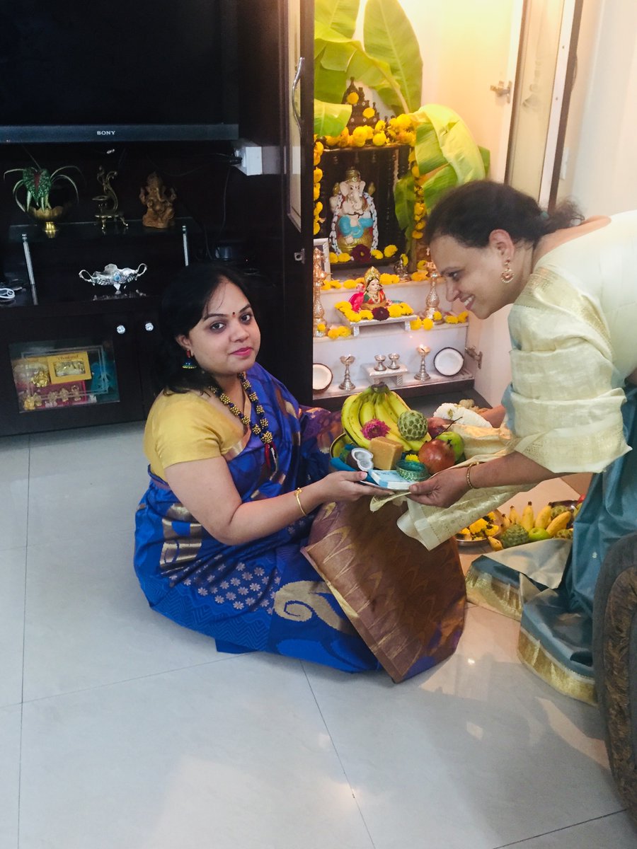 s_kavya's tweet photo. #GaneshChaturthi2021 at moms place .. https://t.co/xXi18ea9M0