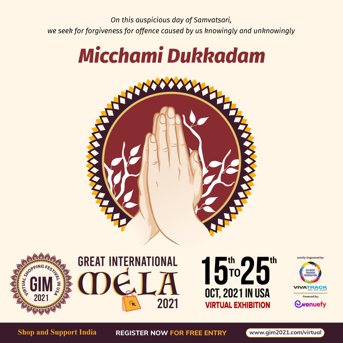 greatintmela's tweet photo. On the auspicious occasion of #Samvatsari, seek forgiveness for the offence caused knowingly and unknowingly. 

Michhami Dukkadam to all! 

#ParyushanParva #Jainism #Jain #MichhamiDukkadam #forgiveness #onlineshopping #vocalforlocal #virtualexhibition #Indiansinusa https://t.co/E0Zf4G5ZDH