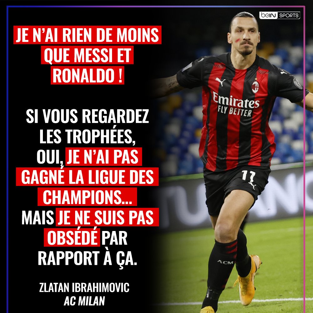 Bein Sports Auf Twitter Pour Zlatan La Seule Chose Qui Le Separe De Messi Et Cristiano Ronaldo C Est La Ligue Des Champions T Co H76cdruvb5 Twitter