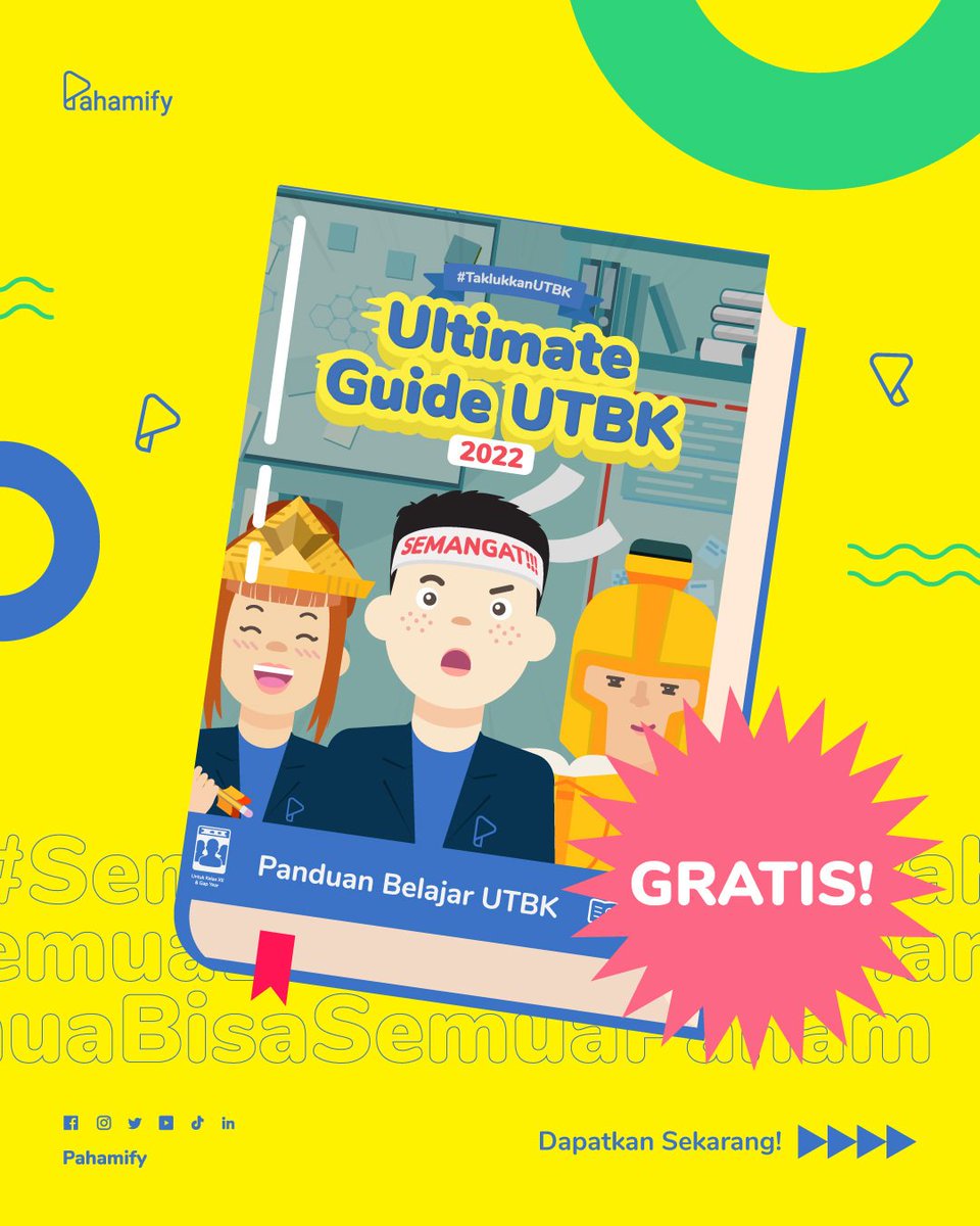 🔥ULTIMATE GUIDE UTBK 2022🔥

⚠️GRATIIIIIIISSSSSSS⚠️

Ultimate Guide yang berisi STRATEGI JITU buat #TaklukkanUTBK 2022 🔥

Buat Si Pejuang UTBK 2022. Ultimate Guide yang SAKTI ini WAJIB kamu punya! 😎✨
