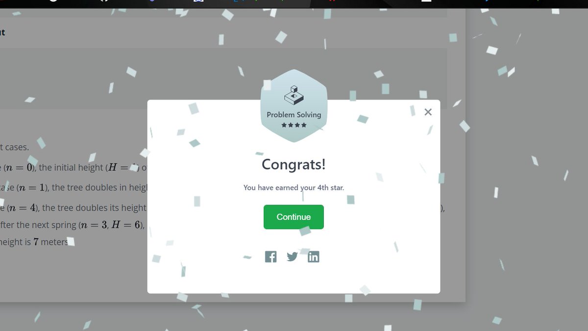 GeekyHamza's tweet photo. 4th star ladies and gentlemen🥳🥳🥳
Took some time but, better late then never right?

#Java #hacker #hackerrank #100DaysOfCode #100daysofcodechallenge #competitive https://t.co/Z8O2Ac03OH