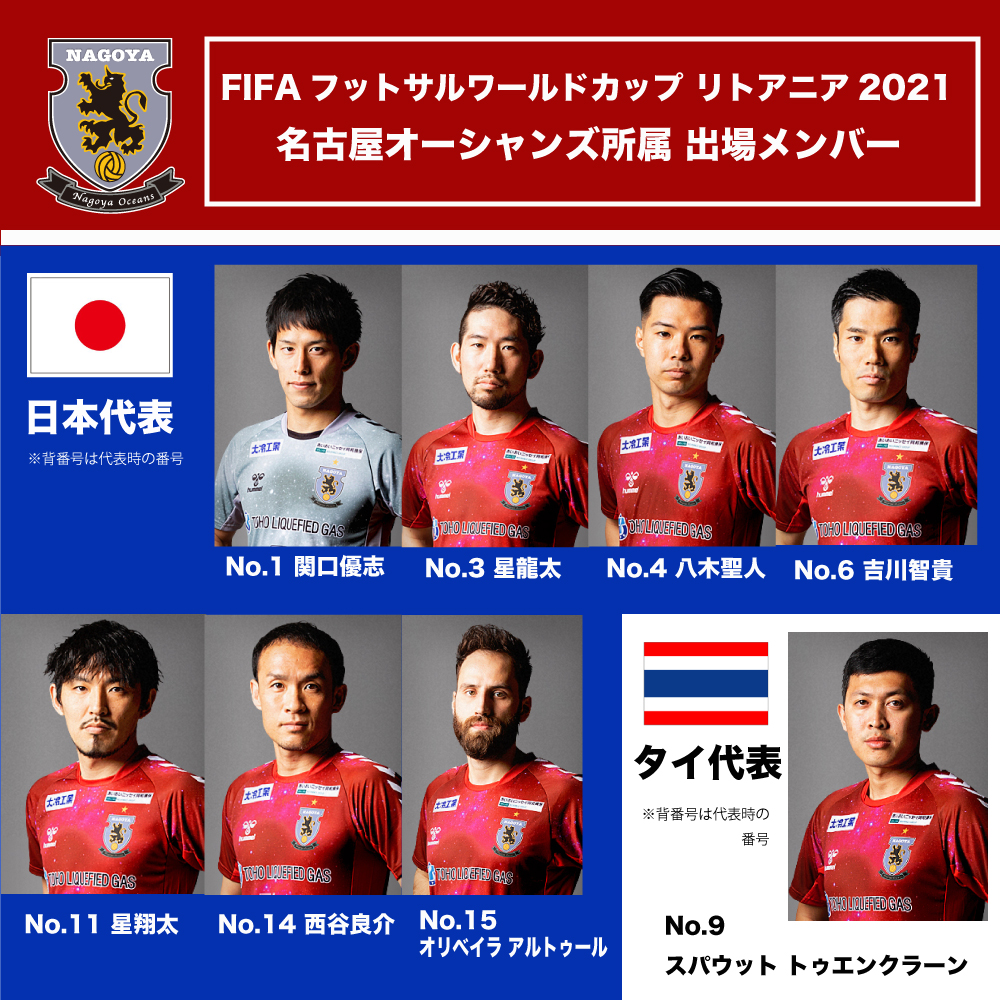 名古屋オーシャンズ Nagoyaoceans W杯に出場するオーシャンズの選手は 名古屋オーシャンズ からは8名が フットサルワールドカップに出場 選手達のコメントは こちら 日本代表メンバー 選手コメント T Co Gncsjn7gbl タイ