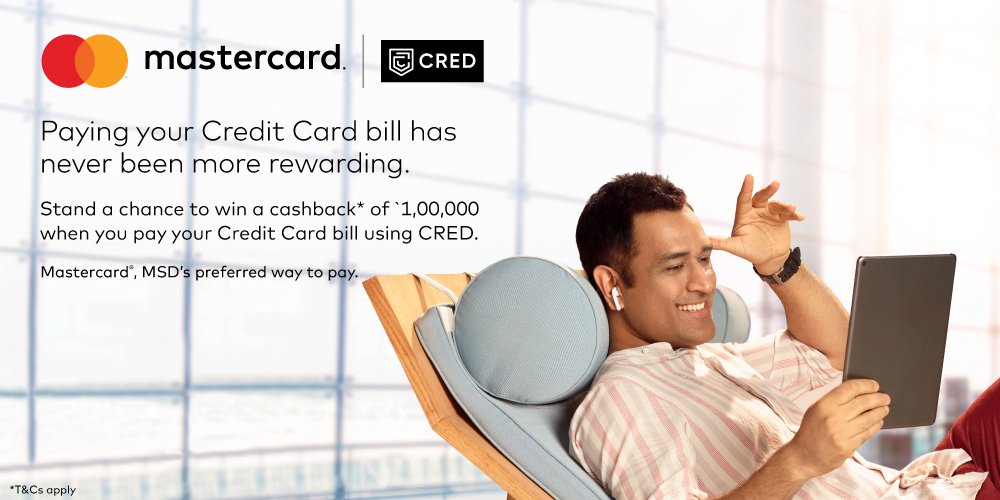 mastercardindia's tweet photo. If you've been paying your credit card bills on @CRED_club, you could be in for a priceless surprise! There's cashback up to Rs.1,00,000 up for grabs #CRED #Mastercard #Priceless #Discount

*T&amp;C apply https://t.co/g3fFfWT3Zi