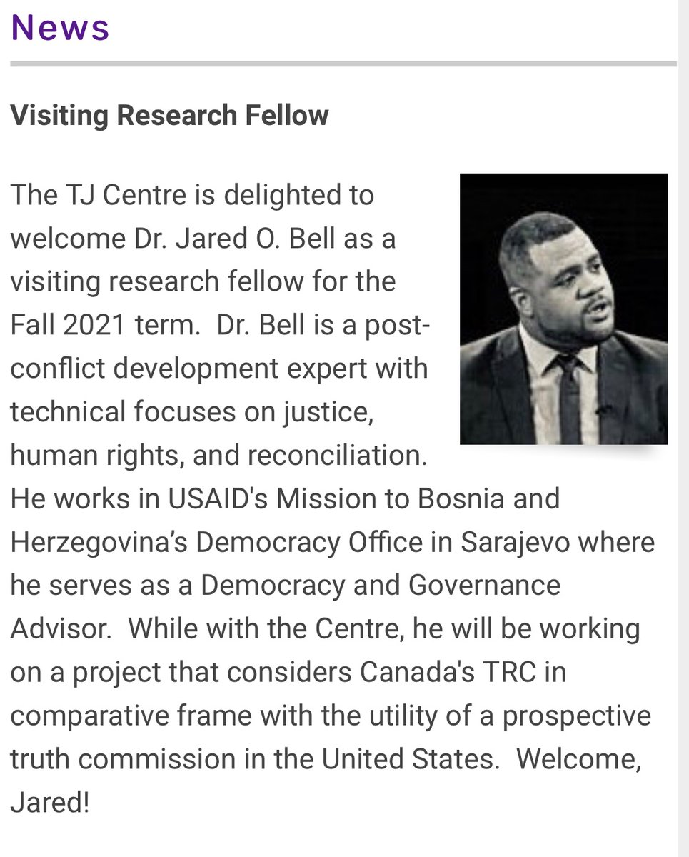 dr_bell1's tweet photo. I’m happy to announce that I will be a Visiting Research Fellow (Non-Resident) at Western University’s Centre for Transitional Justice and Post-Conflict Resolution

#transitionaljustice #TruthBeTold #reconciliation https://t.co/DJMOEKyy04