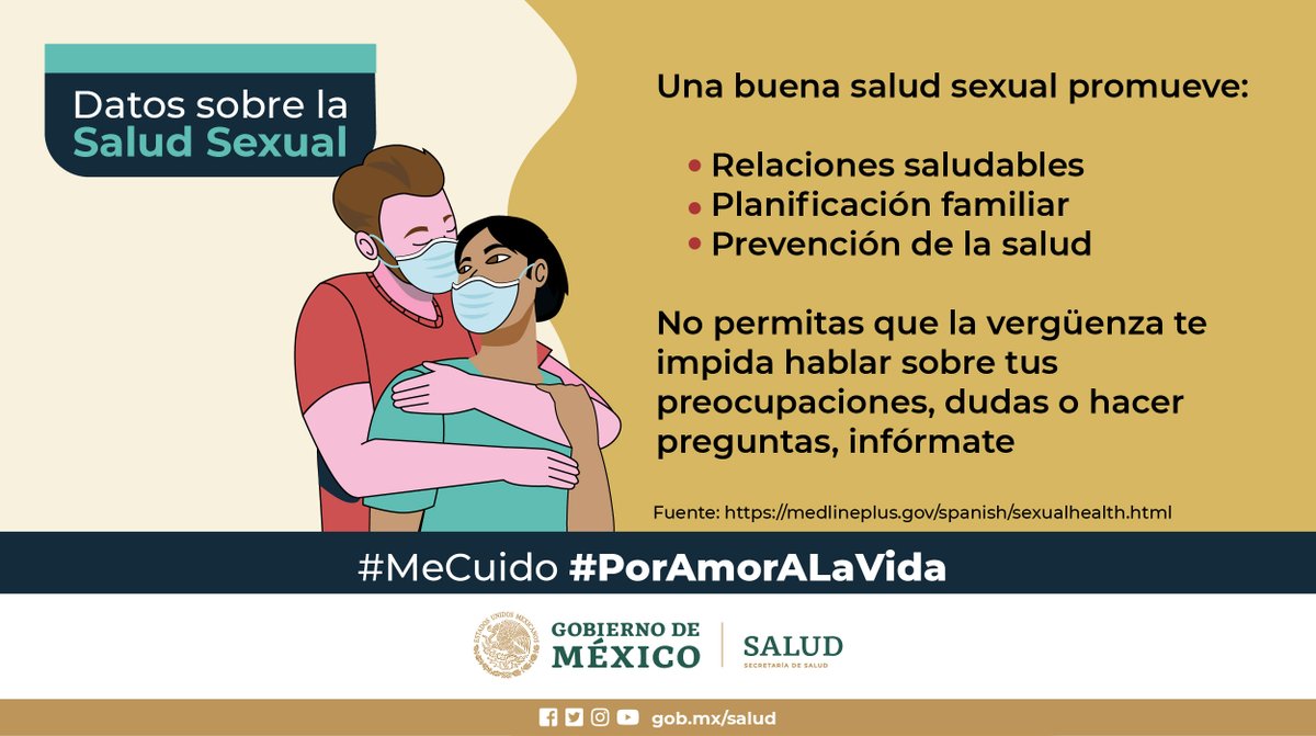 SSalud_mx's tweet photo. 4 de septiembre | Día Mundial de la #SaludSexual
La salud sexual requiere un #EnfoquePositivo y respetuoso de la sexualidad y las relaciones sexuales. #DMSS2021
Conoce más en ➡️ https://t.co/QjME9jh3s6
#MeCuido #PorAmorALaVida https://t.co/s1pNQvuraC
