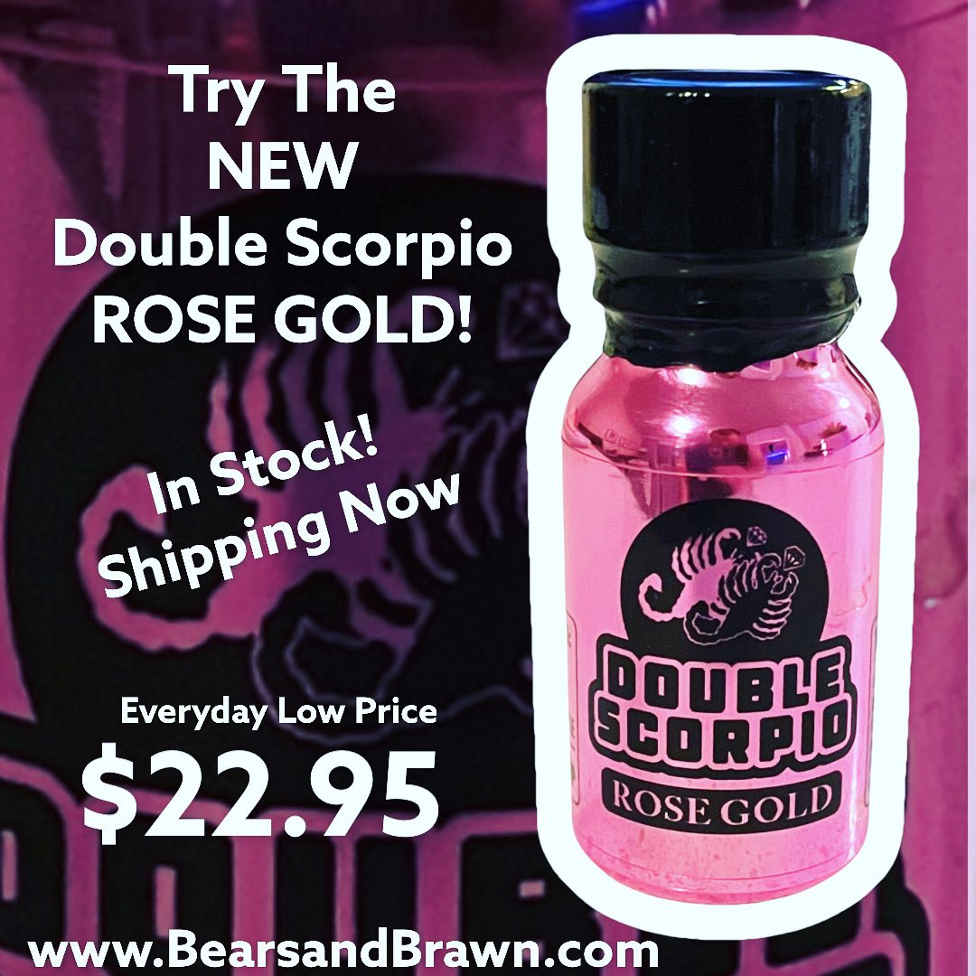 BearsandBrawn's tweet photo. Check out the new @ScorpioGear  Rose Gold shipping now from Bears &amp; Brawn. #gay #lgbt #bears #gaypoppers #instagay #doublescorpio #aroma #vhscleaner  #poppers https://t.co/hXv5Bzkplm