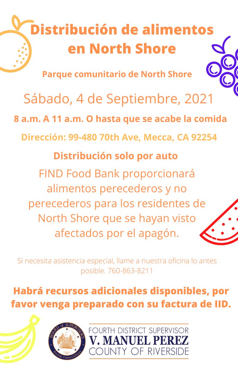 TOMORROW! MAÑANA!!! 

Only for north shore residents. Bring your IID bill. 

Solo para residentes de north shore. Traiga su factura de IID.