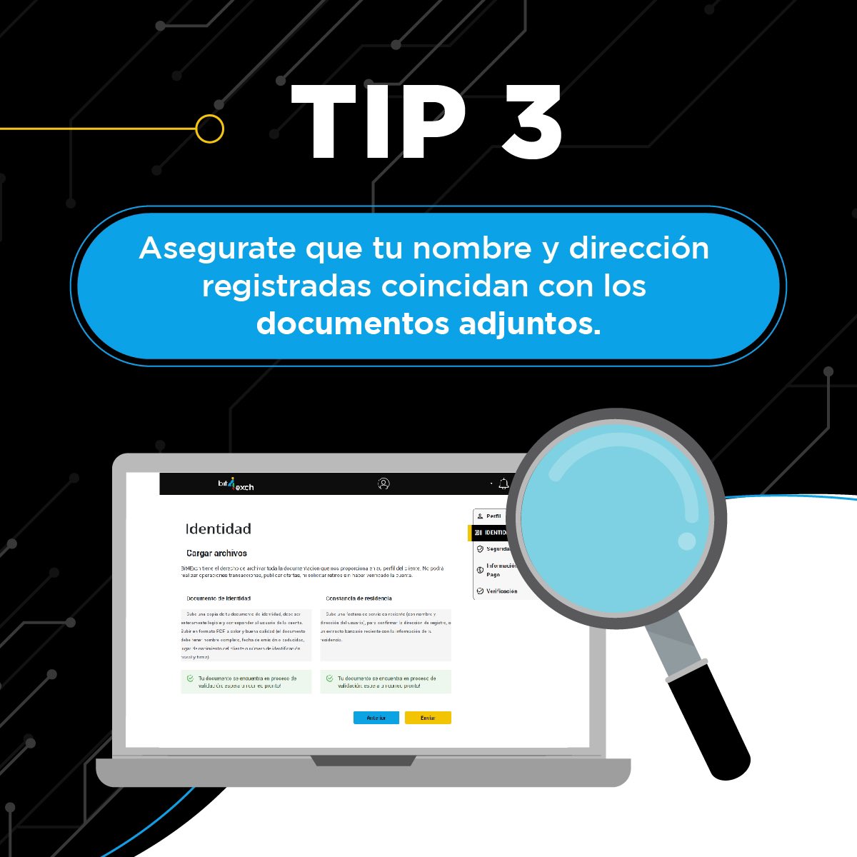 Bit4Exch_'s tweet photo. ¿Aún no sabes cómo verificar tu cuenta de #BIT4EXCH? Descubre aquí cómo hacerlo 👆 https://t.co/ips66tPk5F