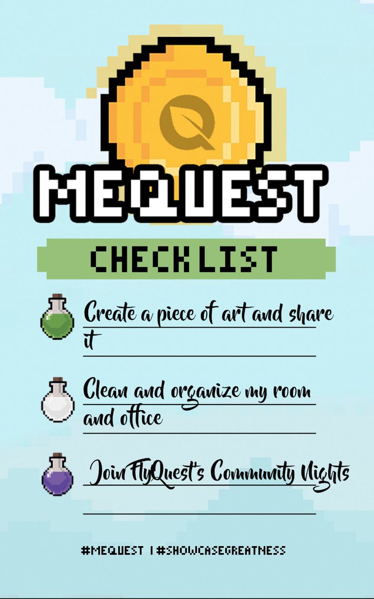 NkSmartbucks's tweet photo. @FlyQuest My #MeQuest goals for this week. Thanks for this event, was nice and rejuvenating. #ShowcaseGreatness https://t.co/YwdAJ1DSRF