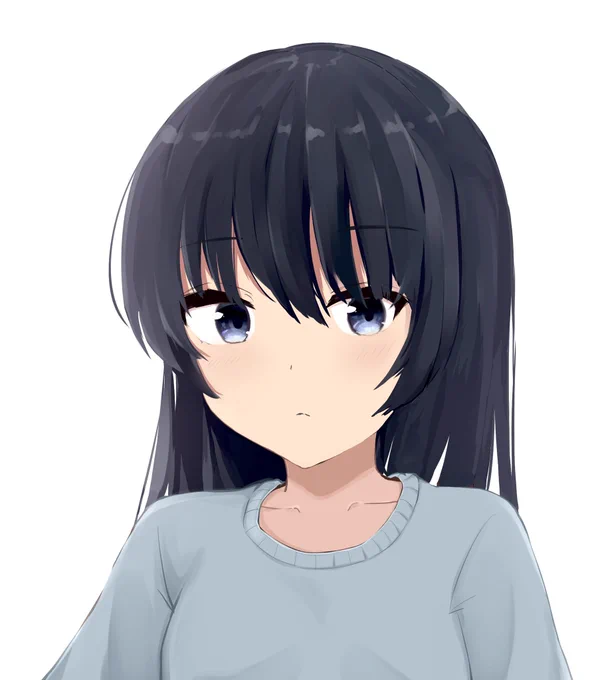 なんとなく描いてみた黒髪ロング 
