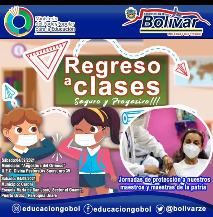 ZEB_DivSuperEdu's tweet photo. #Zona_Educativa_Bolívar Regreso a Clase Seguro y Progresivo, Jornada de Protección de Maestros y Maestras de la Patria.
@NicolasMaduro
@MPPEDUCACION
@psuv_yelitze
@GobjustoNoguera
@Maurorasu
@bvpolo https://t.co/D5EZB2LklF