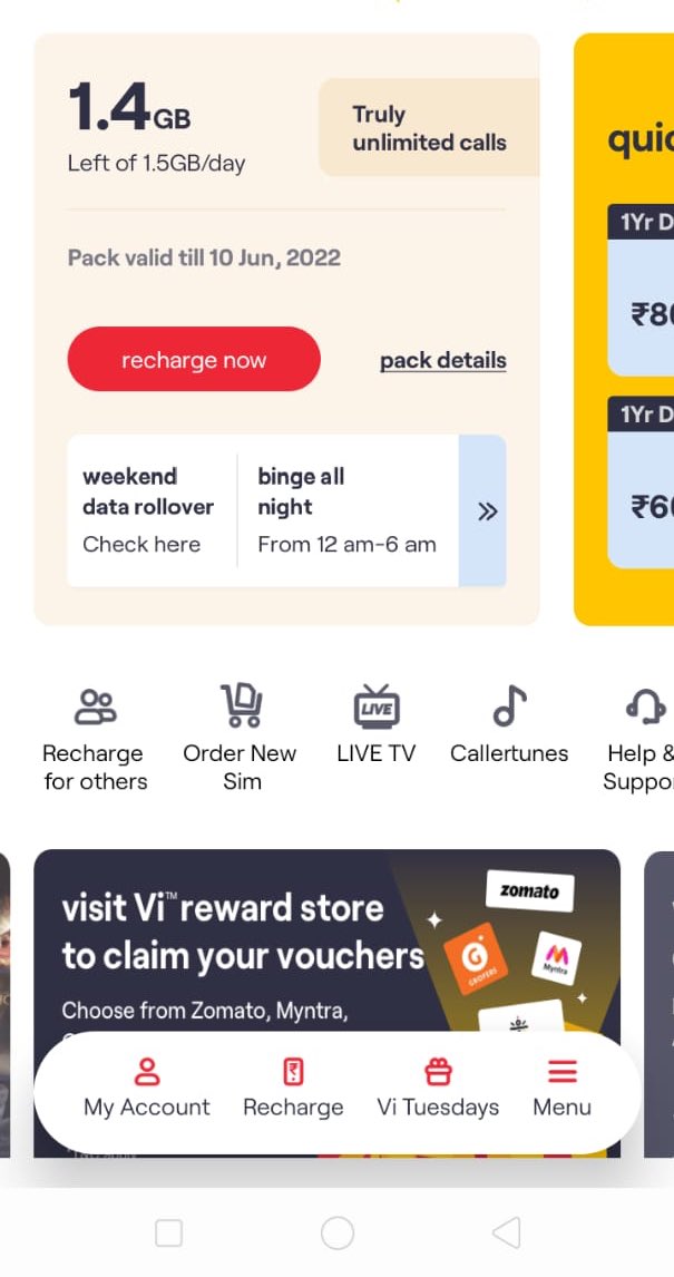 nicebuggs's tweet photo. @ViCustomerCare hi done recharge on June 10 for one year with 1.5gb/day data now it’s showing 24gd data fixed https://t.co/RYjLDrU0uQ