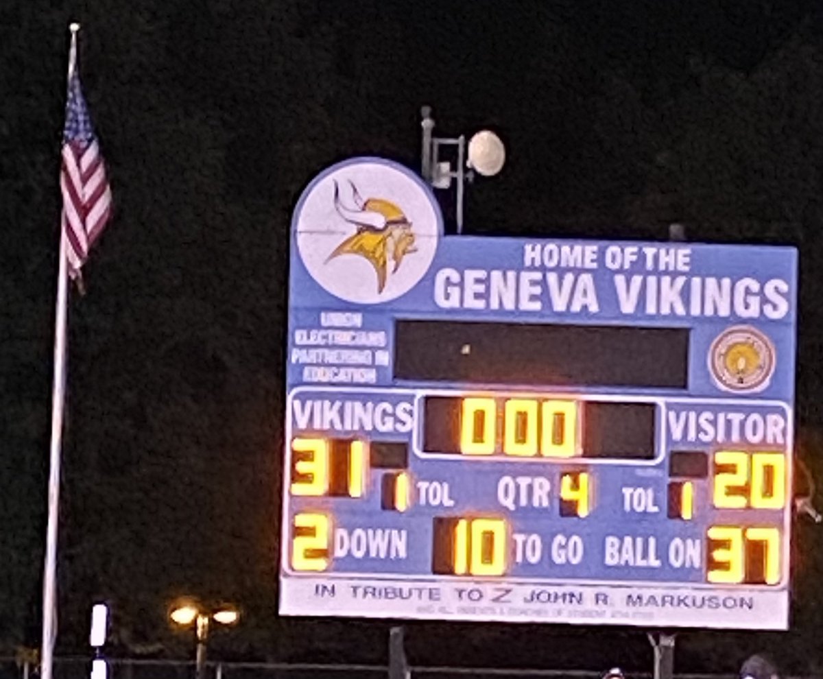 GHS_ILathletics's tweet image. Final: @GenevaViking 31- @KHSknightsFB 20