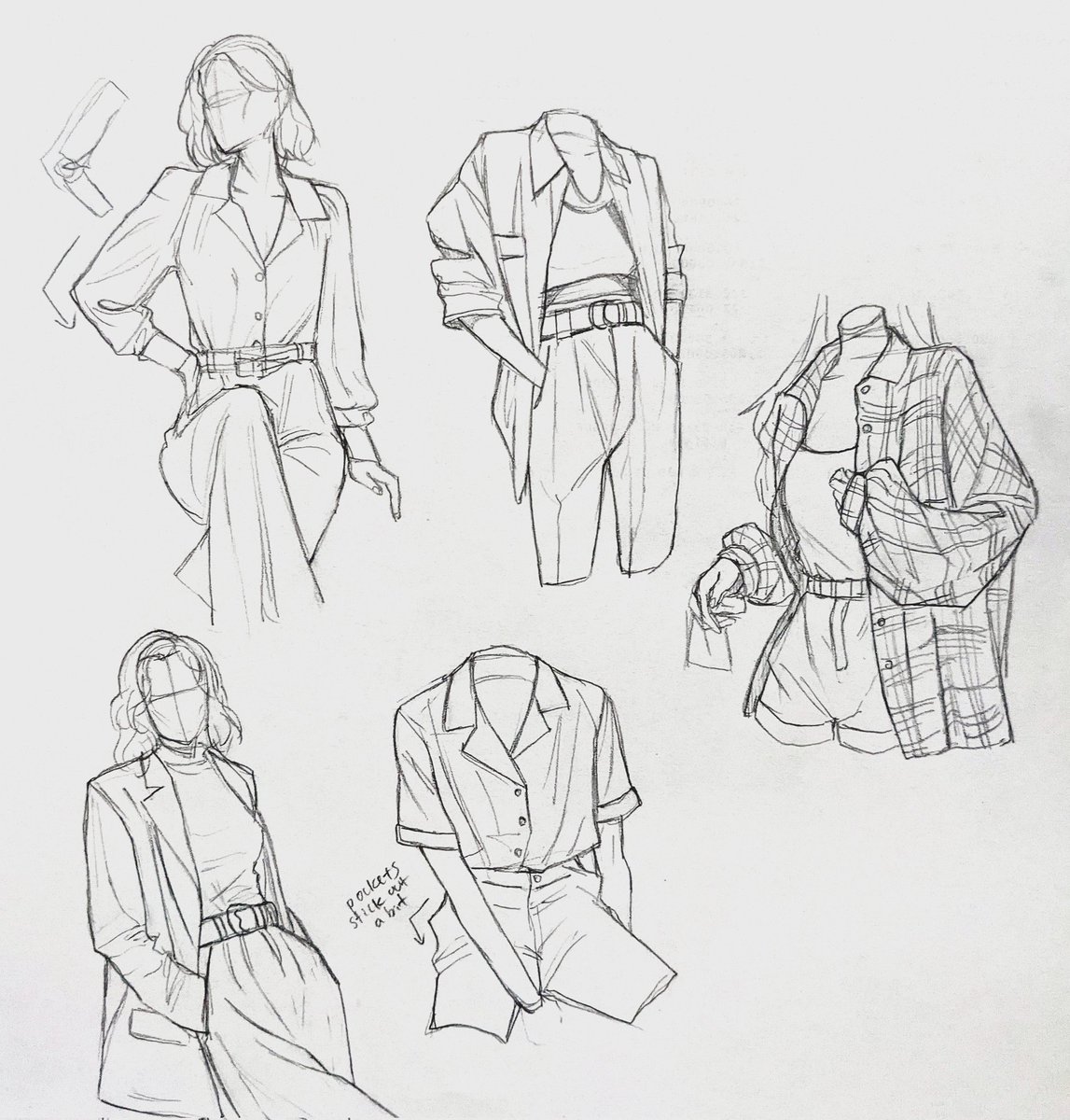 My favorite studies from this week! ☺️ Trying to get better at understanding the shapes and folds in clothes. 