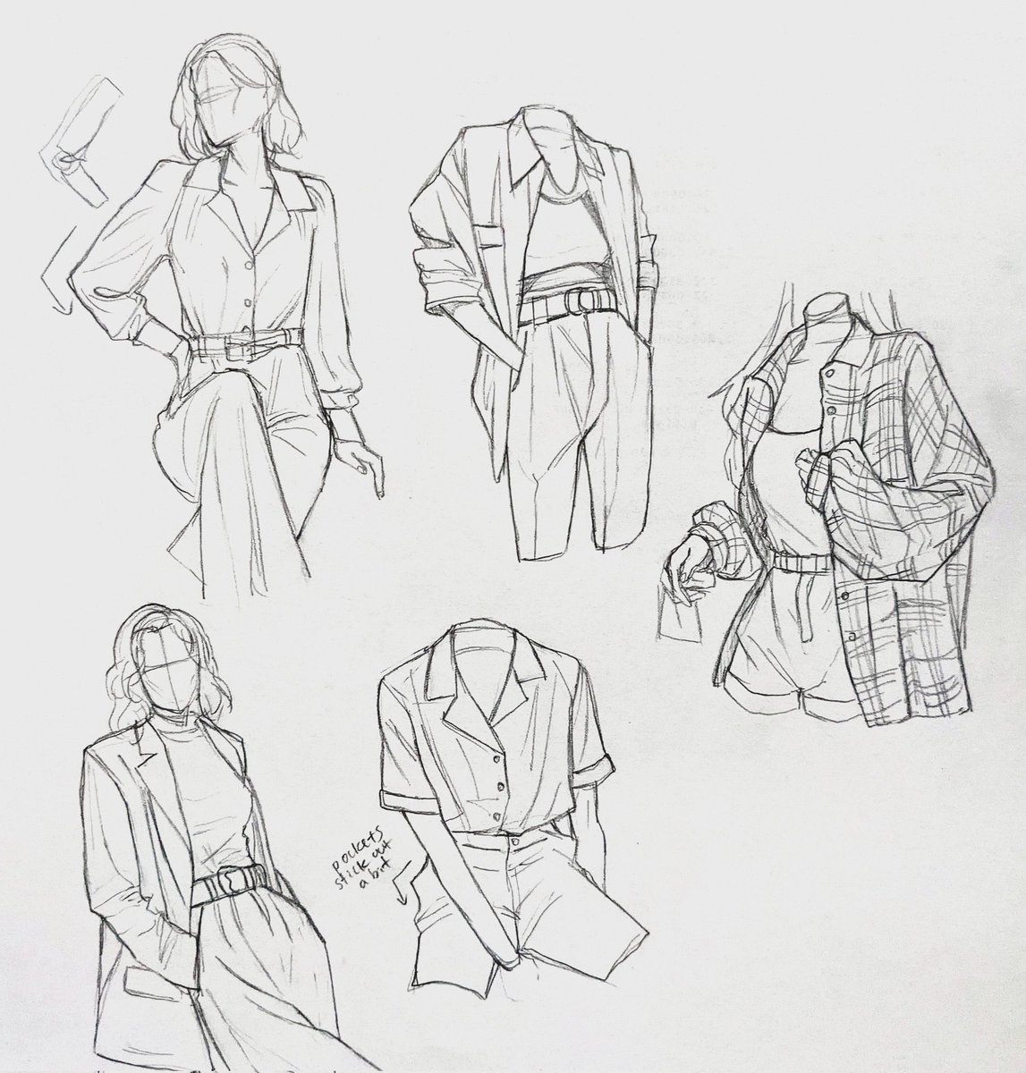 My favorite studies from this week! ☺️ Trying to get better at understanding the shapes and folds in clothes.