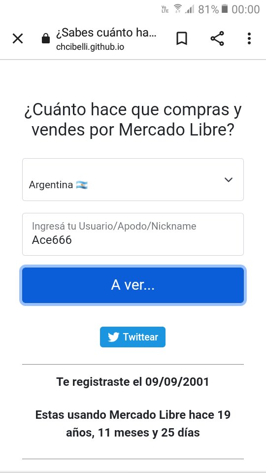 Aldo_3mil's tweet photo. @ML_Argentina Casi llegue a los 21 años...
#22enMercadoLibre https://t.co/yTmxi00djg