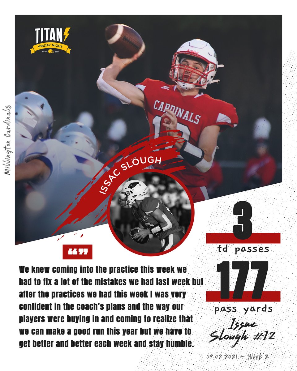 gobtlights's tweet photo. Key to Millington's Powerful Offensive Attack is QB Issac Slough who can beat you with his arm and his legs.  The passing game adds the balance the Cards need that compliments their historically strong Run Game. https://t.co/WaQJB9Xnji