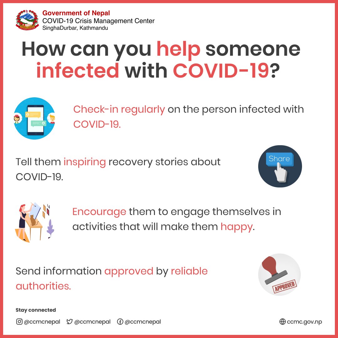 How can you help someone infected with COVID-19?

#MaskUp #COVID19 #BeSafe