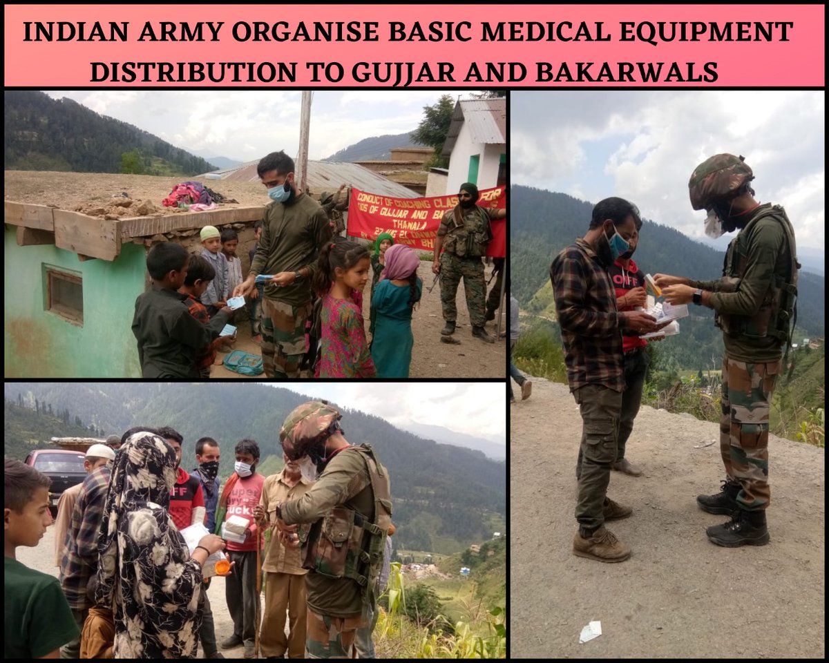 sanjanaS221's tweet photo. #IndianArmy distribution basic medical equipments to Gujjar Bakkarwals  #indianarmyforawaam #MoneyHeist #BBNaijia #ShehnaazGill #MONEYHEISTMY #LateLateShow #MoneyHeistSeason5 #questionofsport #Tokyo #CinderellaMovie #TheFallOfPrideInnHotel #Jammu  @JAMMULINKS @prodefencejammu https://t.co/v1xWTT79lP