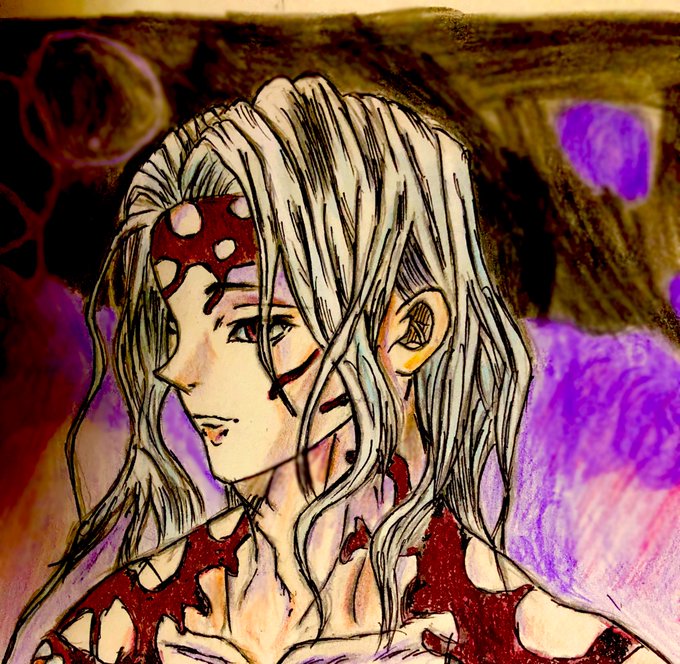 転生したらジロキチだった件さんがTwitterに投稿した鬼舞辻無惨(鬼滅の刃)のイラスト。