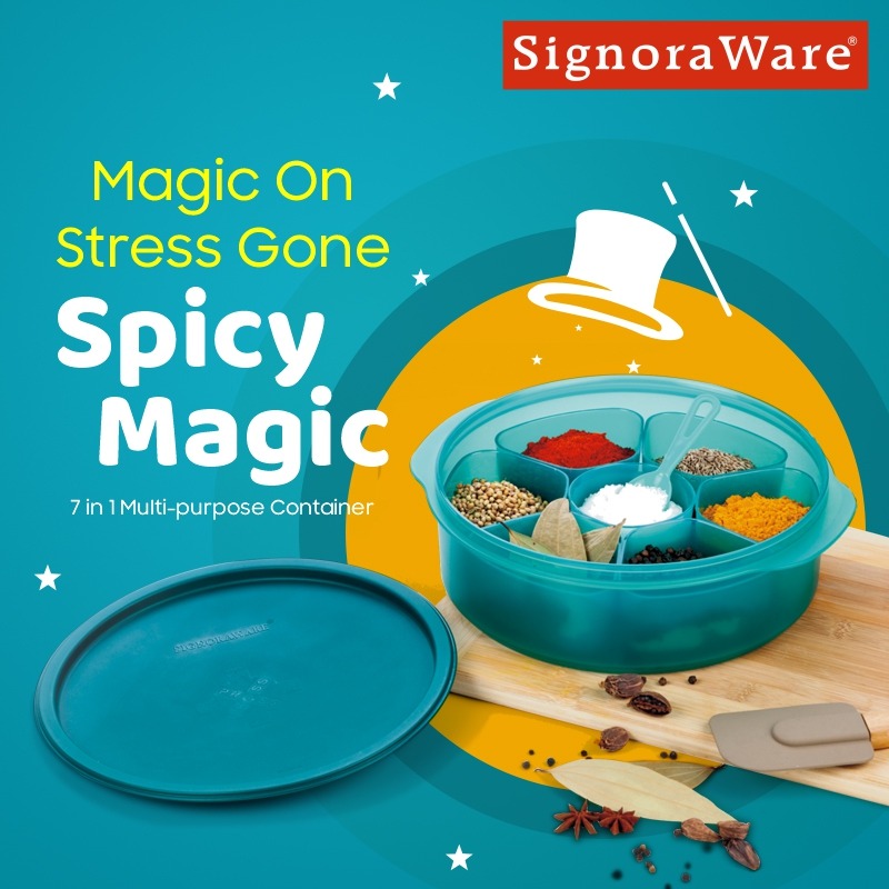 SignoraWare's tweet photo. The magic of spicy magic will make your stress go in seconds
#signoraware #spicymagic #spicebox #spiceboxes #spiceboxplastic #plasticspicebox #cookfood #spices #fruits #soups #gravy #longlasting #stylish https://t.co/qIta7M5dg7