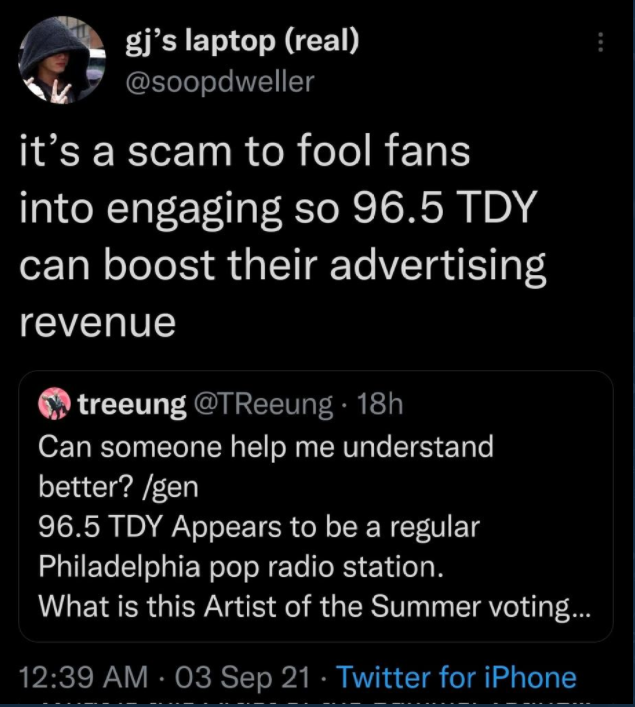 No cause people fucking use BTS to advertise them or make em popular with likes and votes, like how much retarted rotten and deformed can they get Gordon Ramsay's curses upon them 
@965TDY https://t.co/jGwt8ZFaO3