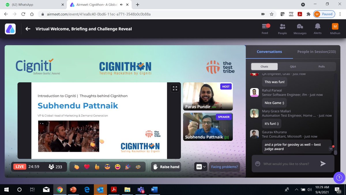 iamitkapoor's tweet photo. #cignithon is on! Are you there?
The annual hackathon from @cigniti  is back! @the_test_tribe https://t.co/DtMmozgUiN