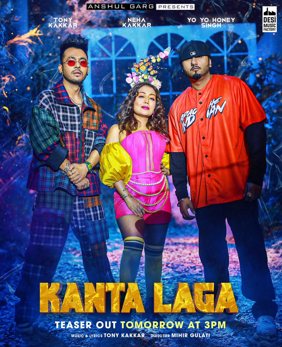 Kanta Laga Teaser Out Tomorrow At 3Pm On @desimusicfactory Official YouTube Channel ♥️ @iAmNehaKakkar @asliyoyo @TonyKakkar @AnshulGarg80 🥂 #Kantalaga #DesiMusicFactory #NehaKakkar #YoYoHoneysingh #tonykakkar