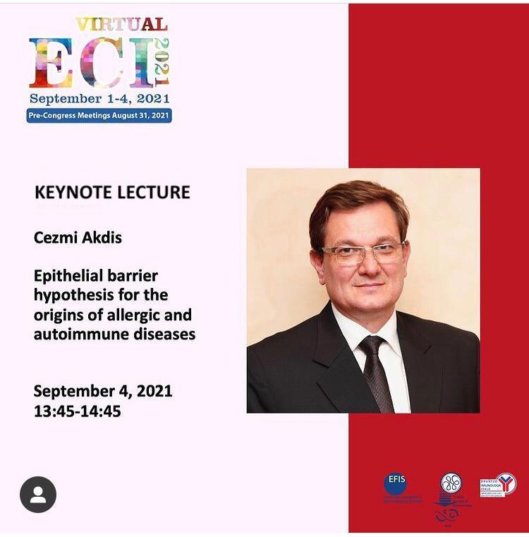 We are proudly presenting and very excited to have Cezmi Akdis as the keynote lecturer #lastbutnotleast #ECI2021 #Immunology #SIAF