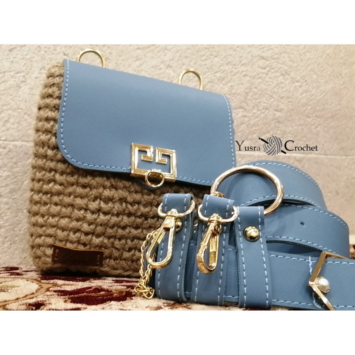 CrochetYusra's tweet photo. صباح الانوار ♥️ 
الخيش وجمالو من تاني 💕
Mini bag west belt 
 مريحة .. وانيقة ومميزة جدا جدا 🔥 وبتتلبس بكم طريقة 👋
اللون ارزق baby blue 👋🔥💙
🍁الارتفاع 17 سم. 
🍁العرض 22 سم. 
🍁القاعدة 6.5*16 سم.
🍁مبطنة. https://t.co/Gcb16OcjE8