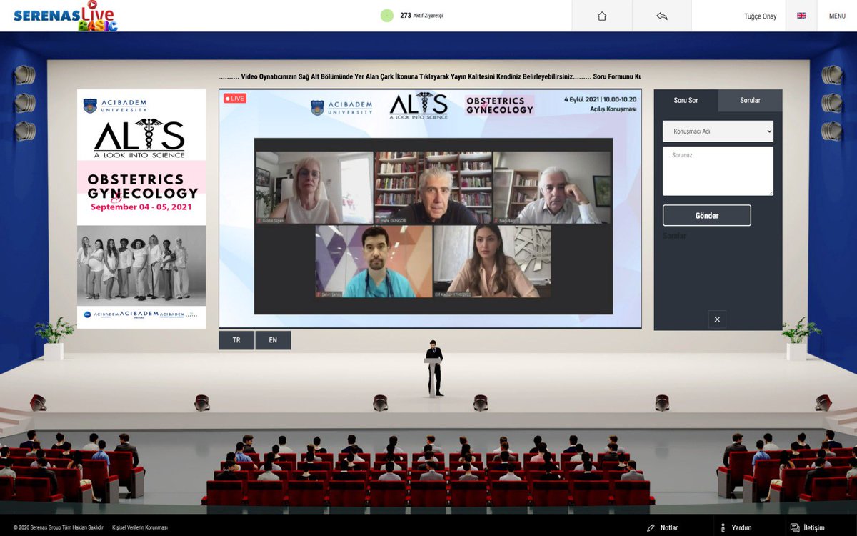 SerenasGroup's tweet image. Acıbadem Tıp Fakültesi öğrencileri tarafından 4-5 Eylül 2021 tarihlerinde online olarak düzenlenen ‘’ALIS International Student Congress on Obsestricts &amp;amp; Gynecology’’ başlıklı kongre #SerenasLive‘da online olarak gerçekleştiriliyor.

#serenas #serenasgroup
#theseed #glevents