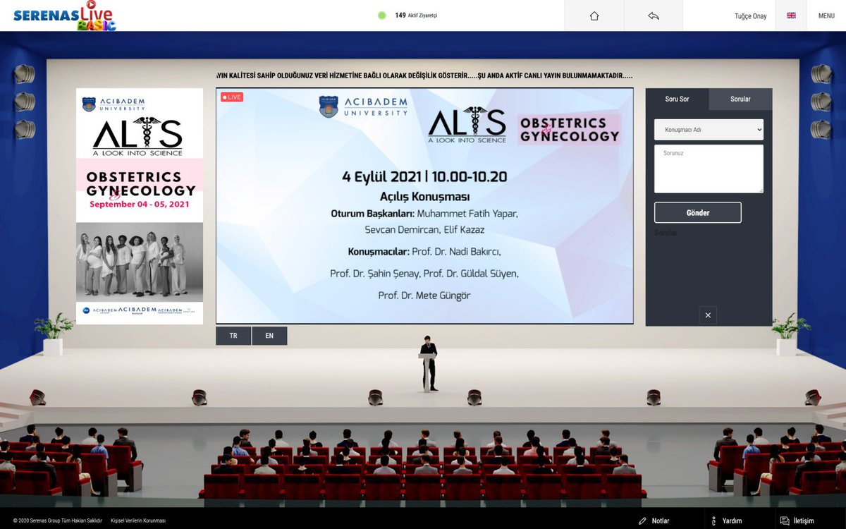 SerenasGroup's tweet image. Acıbadem Tıp Fakültesi öğrencileri tarafından 4-5 Eylül 2021 tarihlerinde online olarak düzenlenen ‘’ALIS International Student Congress on Obsestricts &amp;amp; Gynecology’’ başlıklı kongre #SerenasLive‘da online olarak gerçekleştiriliyor.

#serenas #serenasgroup
#theseed #glevents