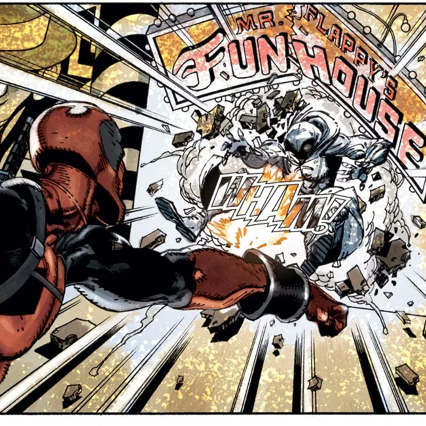 "Jinx"
From Vengeance of the Moon Knight 8
Published on May 5, 2010
Writer: Gregg Hurwitz
Artist: Tan Eng Huat
Colourist: Dan Brown
Letterer: Joe Caramagna