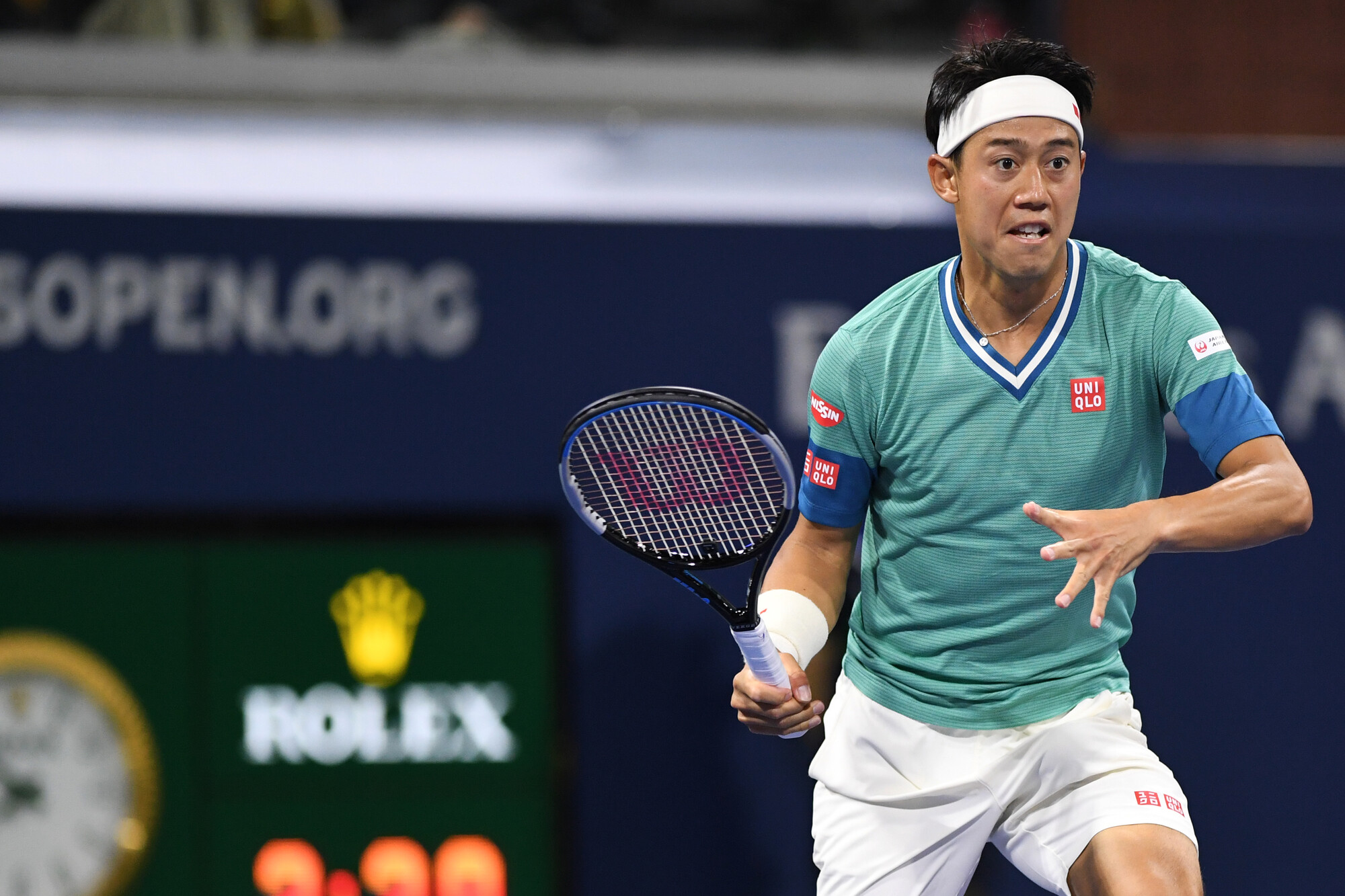 ニューヨークオープンテニス2018 錦織圭　スウェットセット　Mサイズ ユニクロ テニス 錦織 ジャケット ブルゾン パンツ ジャージ