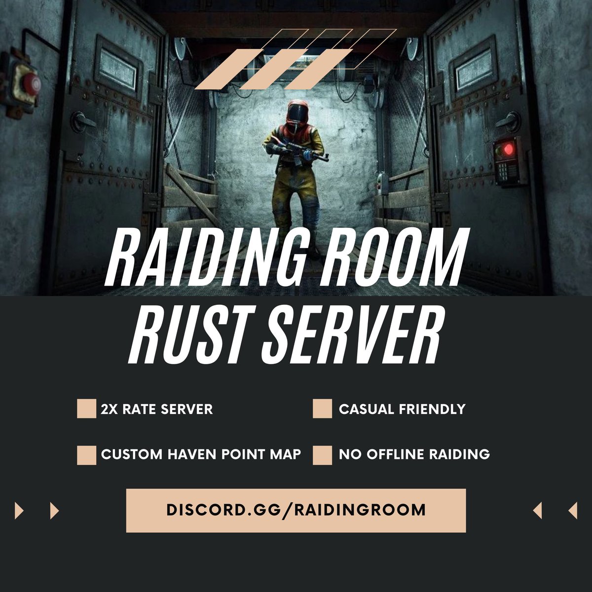 RaidingRoom's tweet image. 🪓NEW SERVER WIPE🪓

Join our discord and check out the announcements tab to join.

Hope you see you there!

#raidingroom #rr #rustserver #Discord  #rust #gaming #australianserver #discordserver