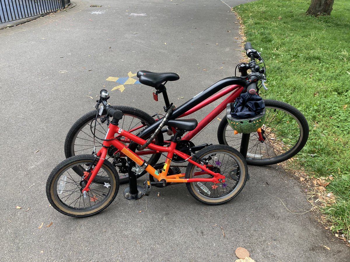 #carfree #cycling tasks and adventures this week! Collected 2nd hand kids bike on <a href="/ternbicycles/">Tern Bicycles</a> and fitted Follow Me attachment to my <a href="/BristolBicycles/">Bristol Bicycles</a> bike. Meant I could tow 4 y/o nephew to local parks and detach so he could practice his cycling with his older brother.