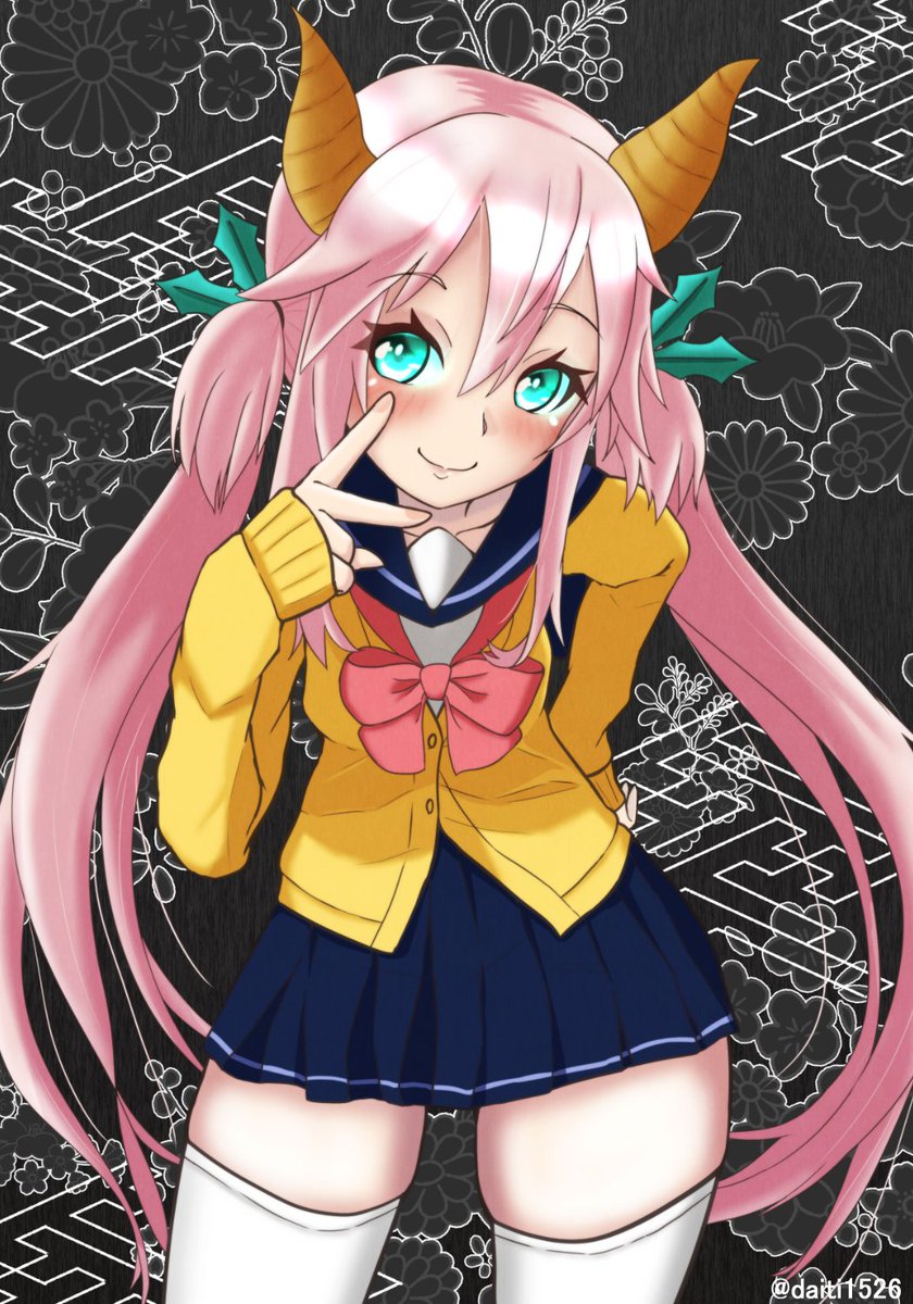 「百塩()さん家の子のとーっても可愛くて素敵な鬼っ子の柊ちゃんを描かせて頂きました」|大地のイラスト